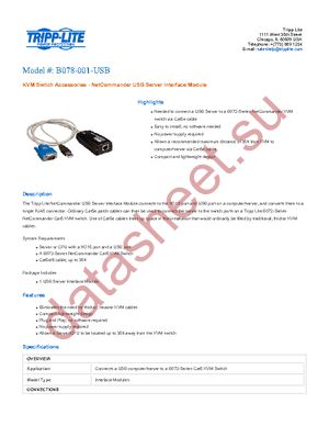 B078-001-USB datasheet  
